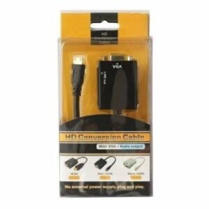 Conversor Adaptador De Vídeo Hdmi Para Vga Com Áudio P2 Conversor Adaptador De Vídeo Hdmi Para Vga Com Áudio P2