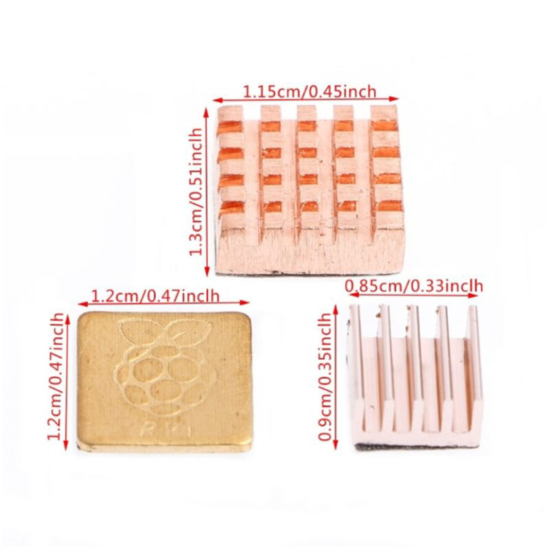 Dissipadores Premium para Raspberry Pi 3 B e B+ (3 Unid.)