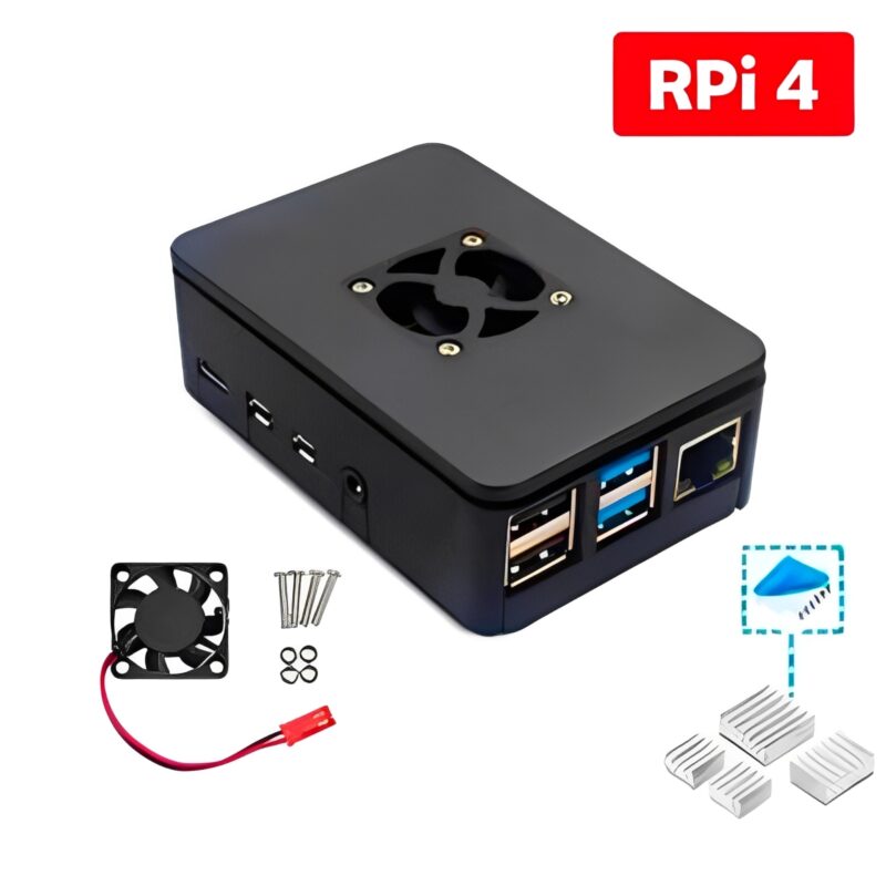 Case para Raspberry Pi 4 + Cooler Fan + Dissipadores Case para Raspberry Pi 4 + Cooler Fan + Dissipadores