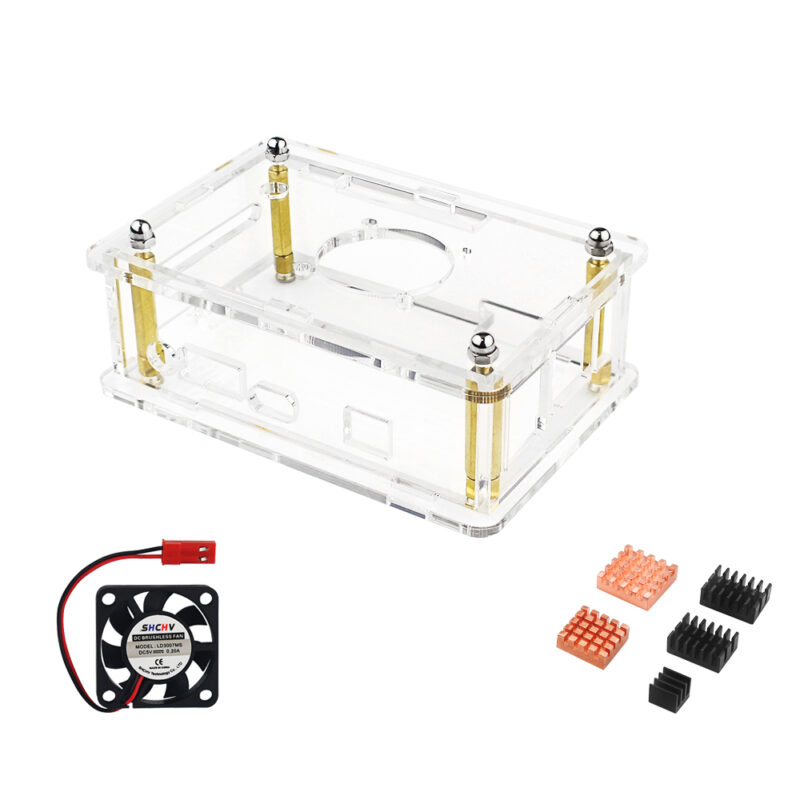 Kit com Case + Cooler + Dissipadores para Orange Pi 4 LTS Kit com Case + Cooler + Dissipadores para Orange Pi 4 LTS