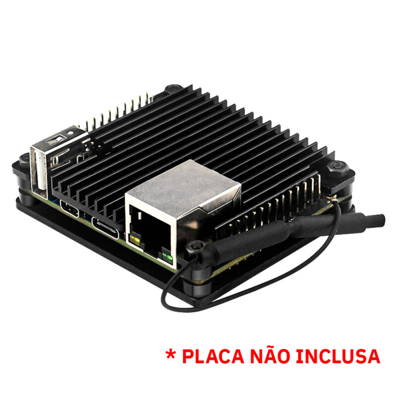 Case em Alumínio c/ dissipação de calor e refrigeração passiva p/ Orange Pi Zero 2