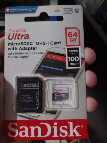 Click to view full screen Cartão de Memória MicroSD 64gb Classe 10 Sandisk photo review