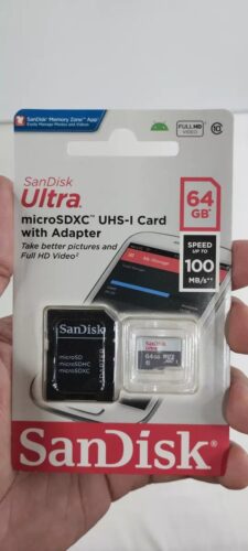 Click to view full screen Cartão de Memória MicroSD 64gb Classe 10 Sandisk photo review