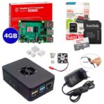 Kit Raspberry Pi 4 8GB c/ Case, Cooler, Fonte, Dissipadores + 128GB