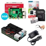 Kit Raspberry Pi 4 8GB c/ Case de Alumínio c/ Duplo Cooler Fan, Fonte + 16GB