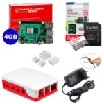 Kit Raspberry Pi 4 8GB c/ Case, Fonte, Dissipadores + 64GB