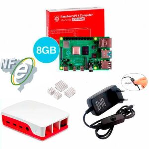 Kit Raspberry Pi 4 8GB c/ Case Oficial, Fonte e Dissipadores Kit Raspberry Pi 4 8GB c/ Case Oficial, Fonte e Dissipadores