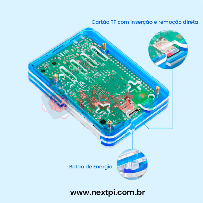 Case em Acrílico de 5 camadas para Raspberry Pi 5