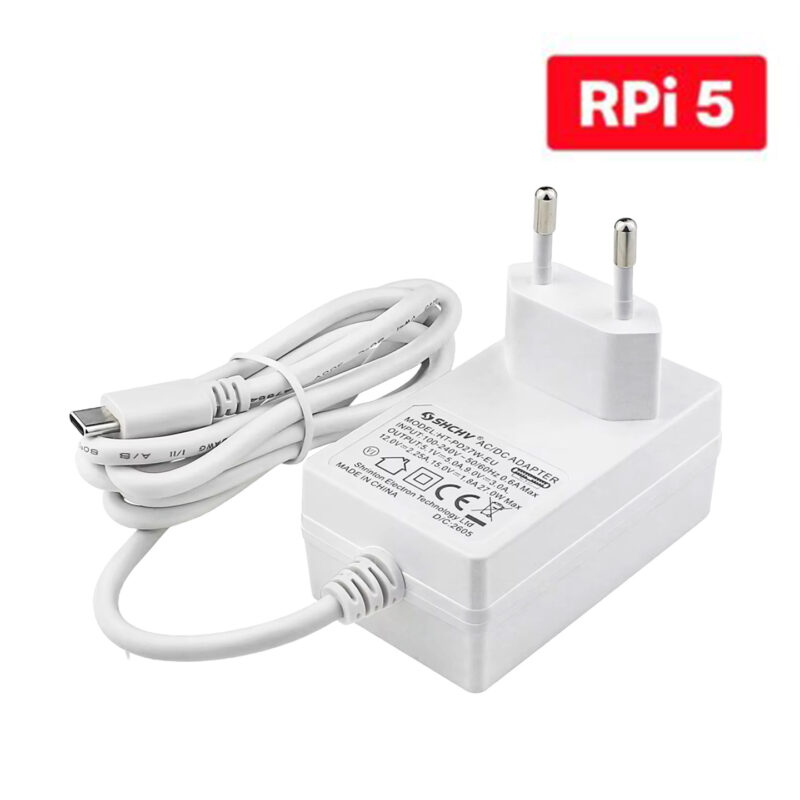 Fonte Branca 5.1V 5A Real para Raspberry Pi 5 Fonte Branca 5.1V 5A Real para Raspberry Pi 5