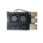 Case Alumínio p/ Raspberry Pi 5 com Duplo Cooler FAN PWM