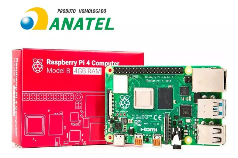 Raspberry Pi 4 4GB +  Case Alumínio c/ Duplo Cooler Fan