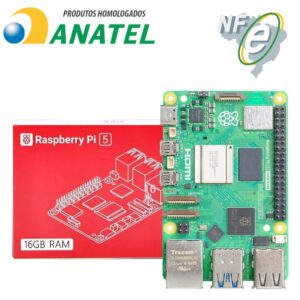 Kit Raspberry Pi 5 16GB c/ Case Oficial e Fonte Original