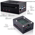 52Pi Case Metálica para Raspberry Pi 5 - Compatível com placas N04 N05 M.2 NVMe para adaptador PCLe X1000 PCLe