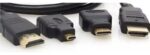 Cabo HDMI + Adaptador Micro HDMI e Adaptador Mini HDMI