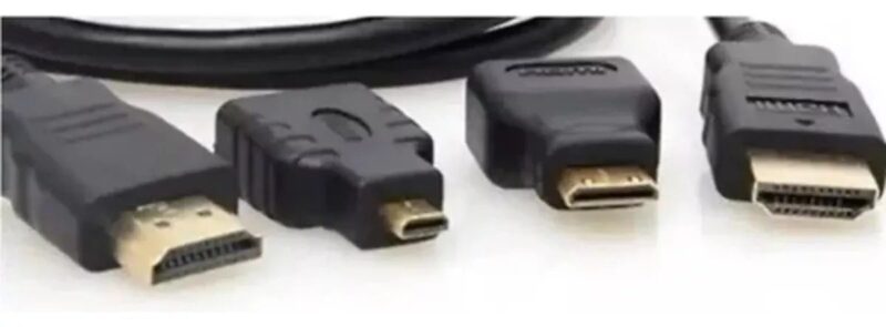 Cabo HDMI + Adaptador Micro HDMI e Adaptador Mini HDMI