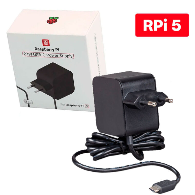 Fonte Oficial para Raspberry Pi 5 Preta Fonte Oficial para Raspberry Pi 5 Preta