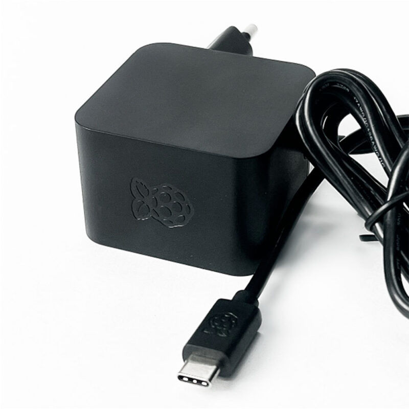 Fonte Oficial para Raspberry Pi 5 Preta