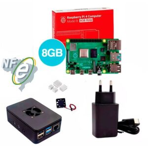 Kit Raspberry Pi 4 8GB c/ Case, Cooler, Fonte 5v e Dissipadores