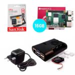 Kit Raspberry Pi 5 16GB c/ Case, Cooler, Dissipadores e Fonte 27W
