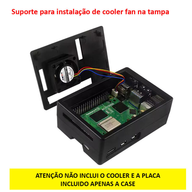 Case Raspberry Pi 5 para Tela Display 3.5 Polegadas
