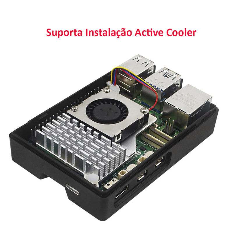 Case Raspberry Pi 5 para Tela Display 3.5 Polegadas