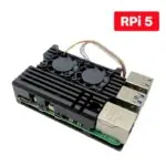 Case Alumínio p/ Raspberry Pi 5 com Duplo Cooler FAN PWM