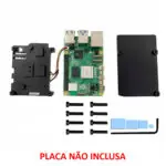 Case Alumínio p/ Raspberry Pi 5 com Duplo Cooler FAN PWM