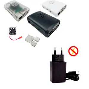 Kit Acessórios p/ Raspberry Pi 3 B+ Case, Cooler, Dissipadores e Fonte