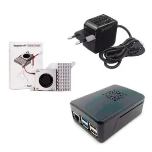 Kit de Acessórios p/ Raspberry Pi 5 com Case, Active Cooler Oficial e Fonte