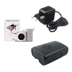 Kit de Acessórios p/ Raspberry Pi 5 c/ Case, Active Cooler Oficial e Fonte
