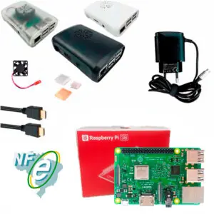 Kit Raspberry Pi 3 Model B c/ Case, Fonte 5V, Cooler e Dissipadores