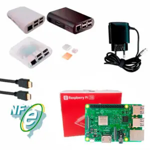 Kit Raspberry Pi 3 Model B c/ Case, Fonte 5V e Dissipadores
